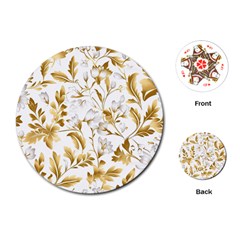 Flowers Gold Floral Playing Cards Single Design (round) by Vaneshop