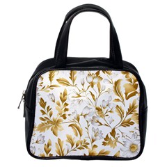 Flowers Gold Floral Classic Handbag (one Side) by Vaneshop