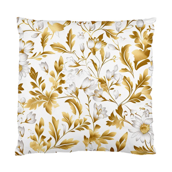 Flowers Gold Floral Standard Cushion Case (Two Sides)