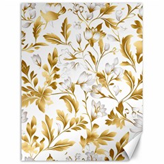 Flowers Gold Floral Canvas 12  X 16  by Vaneshop