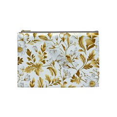 Flowers Gold Floral Cosmetic Bag (medium) by Vaneshop