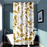 Flowers Gold Floral Shower Curtain 36  x 72  (Stall)  Curtain(36 X72 )