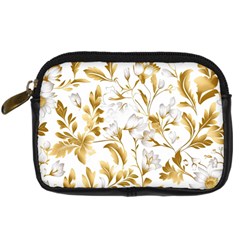 Flowers Gold Floral Digital Camera Leather Case by Vaneshop