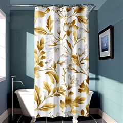 Flowers Gold Floral Shower Curtain 36  X 72  (stall)  by Vaneshop