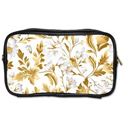 Flowers Gold Floral Toiletries Bag (one Side) by Vaneshop