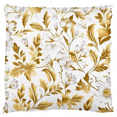 Flowers Gold Floral Large Cushion Case (two Sides) by Vaneshop