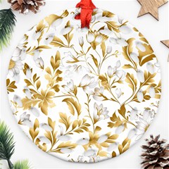 Flowers Gold Floral Ornament (round Filigree) by Vaneshop