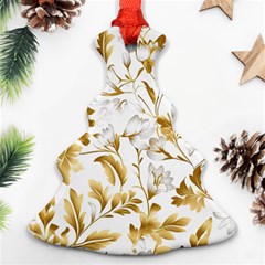 Flowers Gold Floral Christmas Tree Ornament (two Sides) by Vaneshop