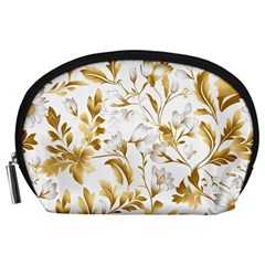 Flowers Gold Floral Accessory Pouch (large) by Vaneshop