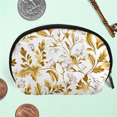 Flowers Gold Floral Accessory Pouch (large) by Vaneshop