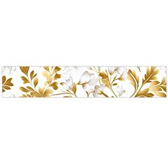 Flowers Gold Floral Large Premium Plush Fleece Scarf  by Vaneshop