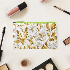 Flowers Gold Floral Cosmetic Bag (xs) by Vaneshop