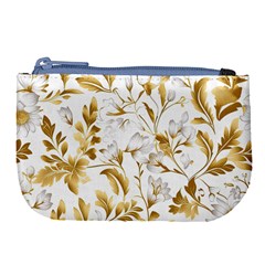 Flowers Gold Floral Large Coin Purse by Vaneshop