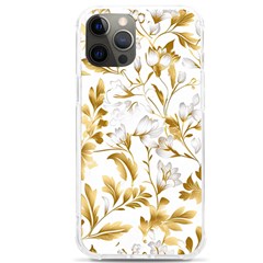 Flowers Gold Floral Iphone 12 Pro Max Tpu Uv Print Case by Vaneshop