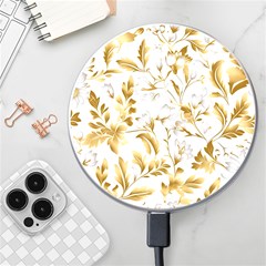 Flowers Gold Floral Wireless Fast Charger(white) by Vaneshop