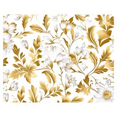 Flowers Gold Floral Premium Plush Fleece Blanket (medium) by Vaneshop