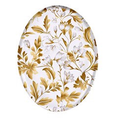 Flowers Gold Floral Oval Glass Fridge Magnet (4 Pack)