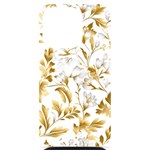 Flowers Gold Floral iPhone 14 Pro Black UV Print Case Front