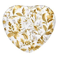 Flowers Gold Floral Heart Glass Fridge Magnet (4 Pack) by Vaneshop