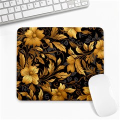 Flower Gold Floral Large Mousepad by Vaneshop