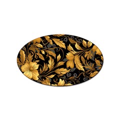 Flower Gold Floral Sticker Oval (10 Pack) by Vaneshop