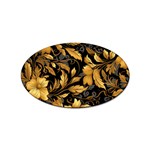 Flower Gold Floral Sticker Oval (10 pack) Front