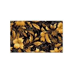 Flower Gold Floral Sticker Rectangular (100 Pack) by Vaneshop