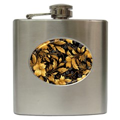 Flower Gold Floral Hip Flask (6 Oz) by Vaneshop