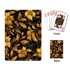 Flower Gold Floral Playing Cards Single Design (rectangle) by Vaneshop