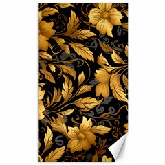 Flower Gold Floral Canvas 40  X 72 