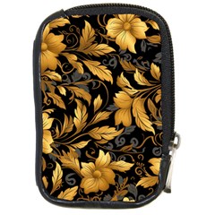 Flower Gold Floral Compact Camera Leather Case by Vaneshop