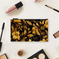 Flower Gold Floral Cosmetic Bag (small) by Vaneshop