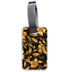 Flower Gold Floral Luggage Tag (two Sides) by Vaneshop