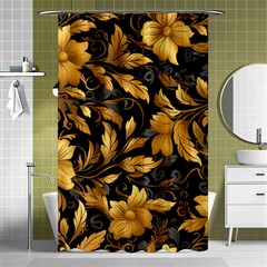 Flower Gold Floral Shower Curtain 48  X 72  (small)  by Vaneshop