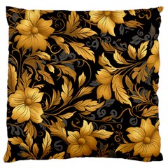 Flower Gold Floral Large Cushion Case (two Sides) by Vaneshop