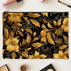 Flower Gold Floral Cosmetic Bag (xxxl) by Vaneshop