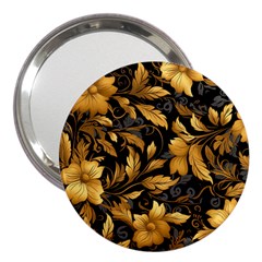 Flower Gold Floral 3  Handbag Mirrors by Vaneshop