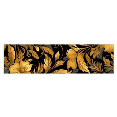 Flower Gold Floral Oblong Satin Scarf (16  X 60 ) by Vaneshop