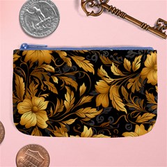 Flower Gold Floral Large Coin Purse by Vaneshop