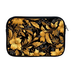 Flower Gold Floral Apple Macbook Pro 17  Zipper Case by Vaneshop