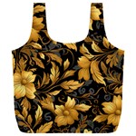 Flower Gold Floral Full Print Recycle Bag (XXXL) Front