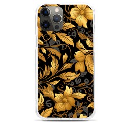 Flower Gold Floral Iphone 12 Pro Max Tpu Uv Print Case by Vaneshop