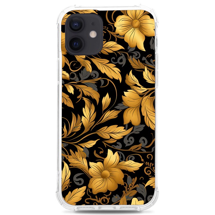 Flower Gold Floral iPhone 12/12 Pro TPU UV Print Case