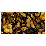 Flower Gold Floral Banner and Sign 4  x 2  Front