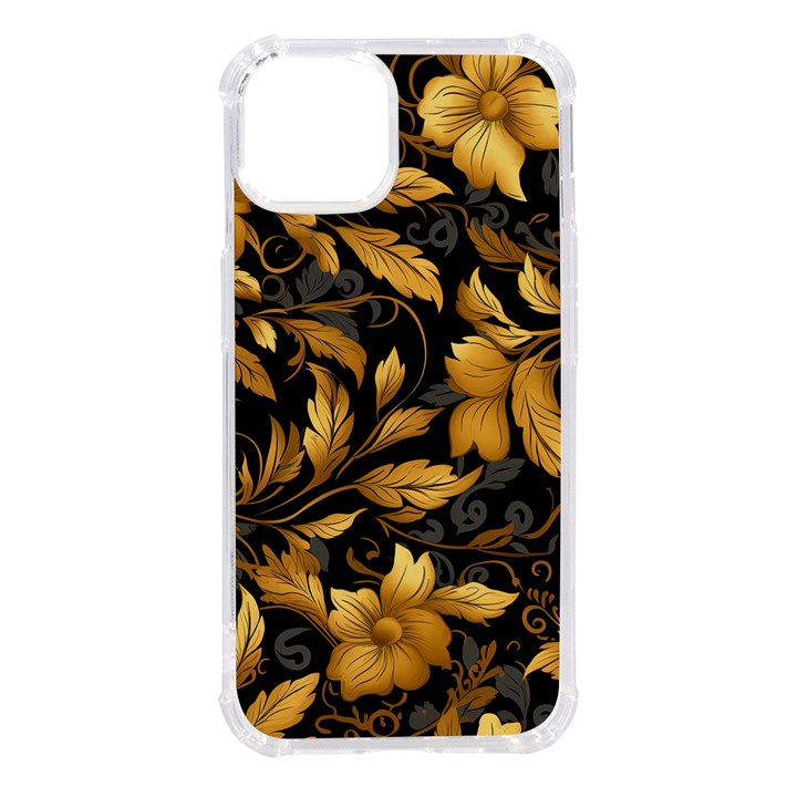 Flower Gold Floral iPhone 14 TPU UV Print Case