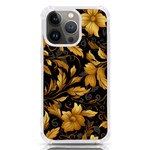 Flower Gold Floral iPhone 13 Pro TPU UV Print Case Front