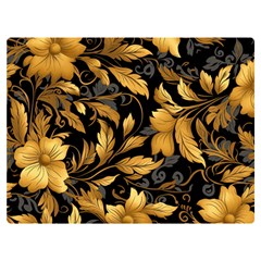 Flower Gold Floral Premium Plush Fleece Blanket (extra Small) by Vaneshop