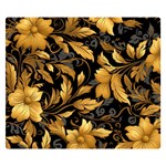 Flower Gold Floral Premium Plush Fleece Blanket (Small) 50 x40  Blanket Front