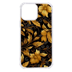 Flower Gold Floral Iphone 13 Pro Max Tpu Uv Print Case