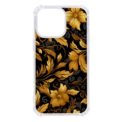 Flower Gold Floral Iphone 13 Pro Tpu Uv Print Case